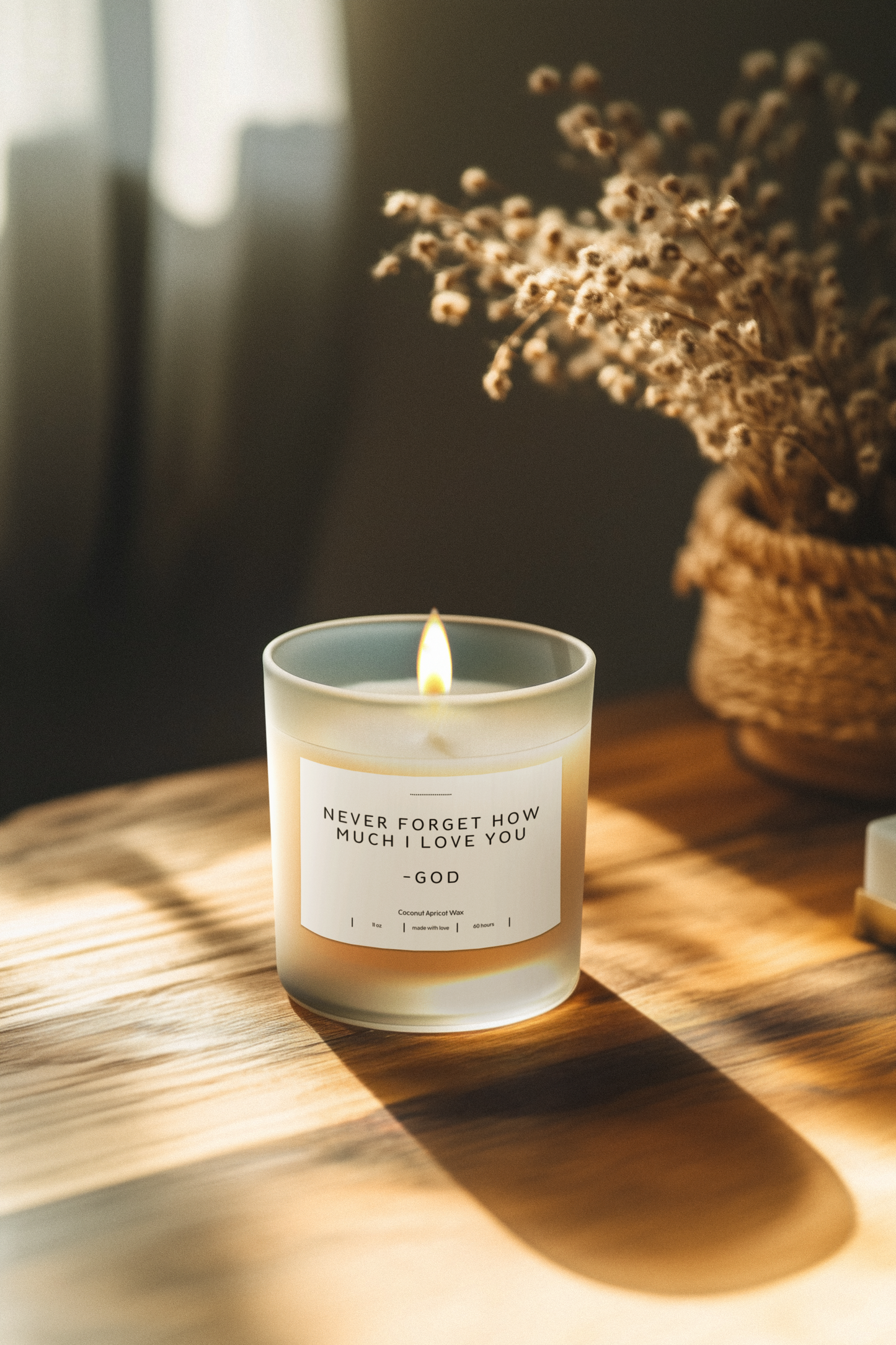 I Love You -God 11oz Frosted Glass Candle