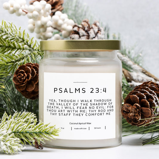 Psalm 23:4 Thou art with me 9oz Candle